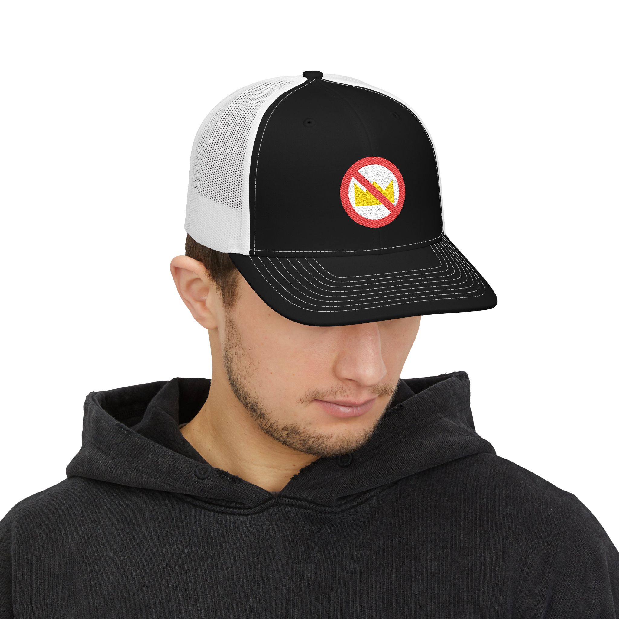 No Kings Trucker Cap (Embroidered, white bg) - Image 3